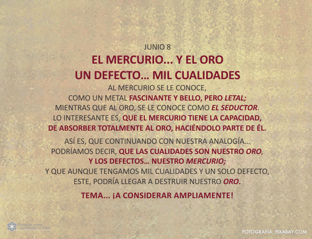 El mercurio... y el oro, un defecto... mil cualidades